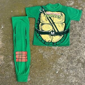 Vintage 90s Teenage Mutant Ninja Turtles Green Pajama Set
